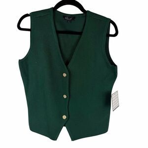 Brand New On 12th hunter green vest with gold buttons- size L